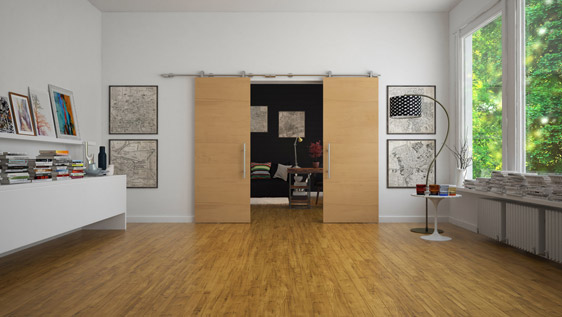 PORTA DOPPIA LEGNO SU MURO - ACCIAIO INOX SATINATO AISI 304 - SISTEMA SOFT BLOCK