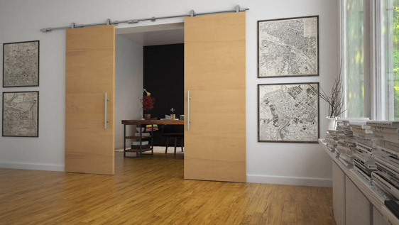 PORTA DOPPIA LEGNO SU MURO - ACCIAIO INOX SATINATO AISI 304 - SISTEMA SOFT BLOCK