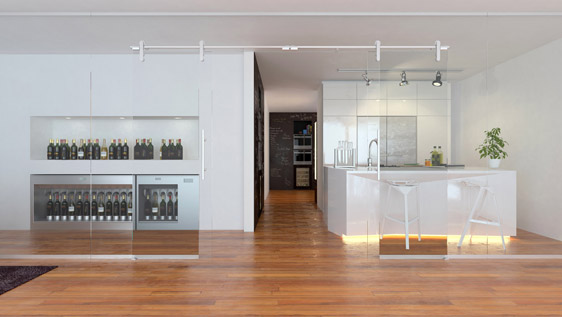 PORTA DOPPIA VETRO SU VETRO - ACCIAIO INOX SATINATO AISI 304 - SISTEMA SOFT BLOCK