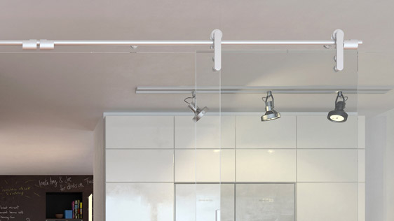 PORTA DOPPIA VETRO SU VETRO - ACCIAIO INOX SATINATO AISI 304 - SISTEMA SOFT BLOCK