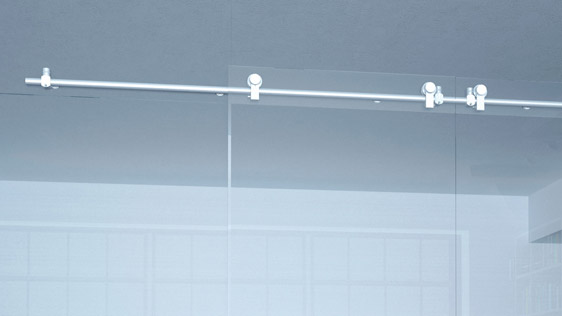 PORTA DOPPIA VETRO SU VETRO - ACCIAIO INOX SATINATO AISI 304 - SISTEMA SOFT STANDARD