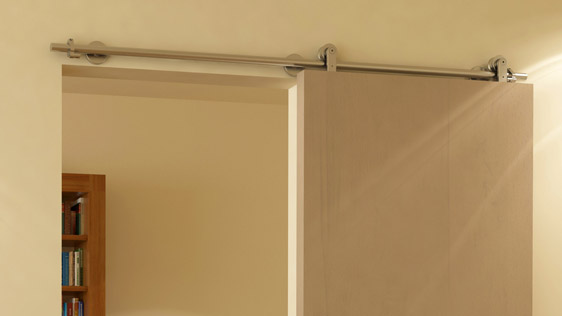 PORTA SINGOLA LEGNO SU MURO - ACCIAIO INOX SATINATO AISI 304 - STANDARD SYSTEM