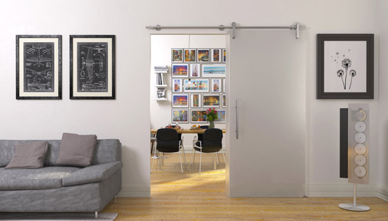 PORTA VETRO SINGOLA SU MURO - ACCIAIO INOX SATINATO AISI 304 - STANDARD SYSTEM