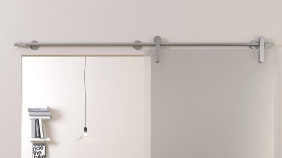 PORTA VETRO SINGOLA SU MURO - ACCIAIO INOX SATINATO AISI 304 - STANDARD SYSTEM